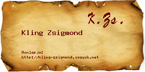 Kling Zsigmond névjegykártya