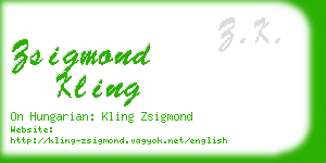 zsigmond kling business card
